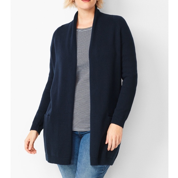 Talbots Shawl-Collar Duster Sweater Cardigan Size 2X Petite - Picture 1 of 9